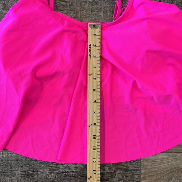 Shein Plus Pink Double Adjustable Strap Hanky Hem Flowy Tankini Top 3XL - Picture 5 of 12